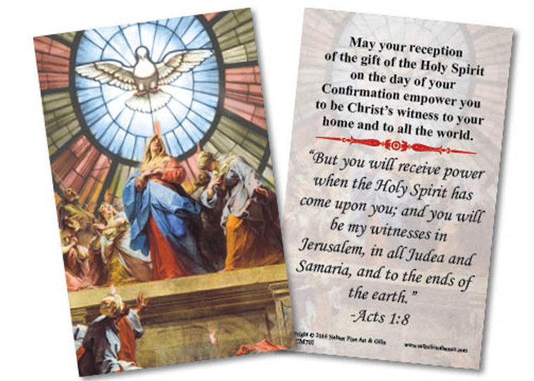 Pentecost by Jean II Restout Confirmation Holy Card