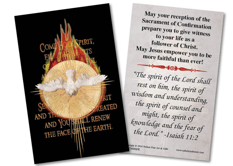 Holy Spirit Fire Confirmation Holy Card