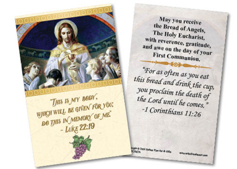 Christ, Bread of Angels First Communion Holy Card