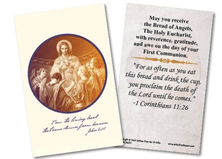 Christ, Bread of Angels First Communion Holy Card III