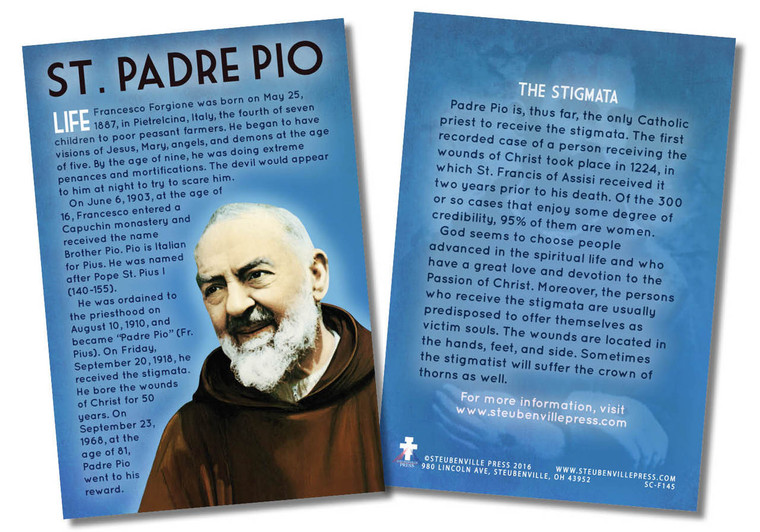 St. Padre Pio Faith Explained Card