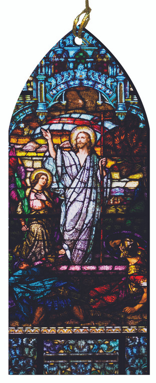 The Resurrection Stained Glass Wood Ornament