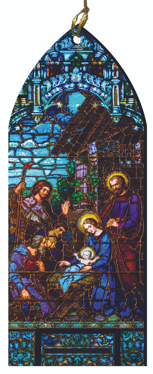 The Nativity Stained Glass Wood Ornament