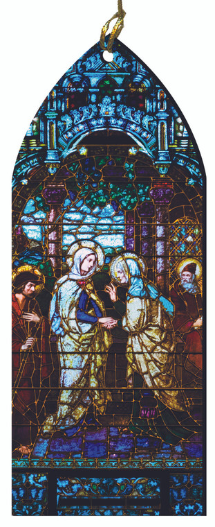 The Visitation Stained Glass Wood Ornament