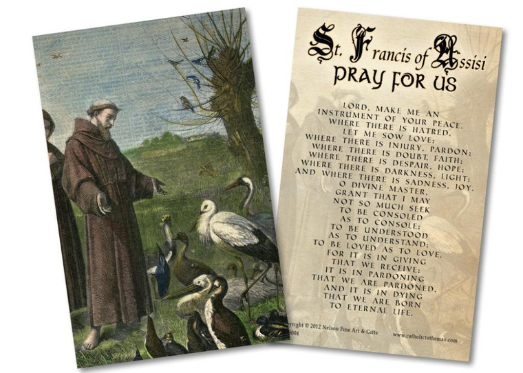 St. Francis Sermon to the Birds Holy Card