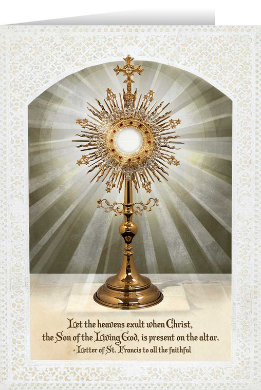 Monstrance with Letter of St. Francis Greeting Card