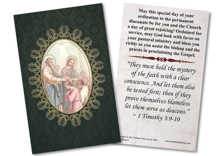 Apostles' Diaconate Ordination Holy Card