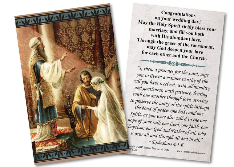 Mary & St. Joseph Wedding Holy Card