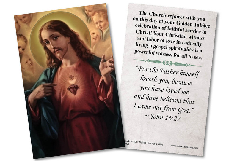 Sacred Heart Golden Jubilee Holy Card