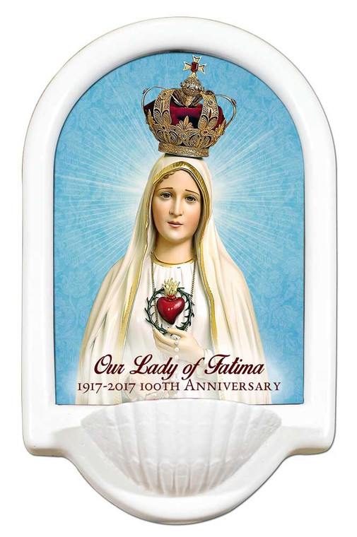Fatima 100 Year Anniversary Holy Water Font Fatima 100 Year Anniversary Holy Water Font