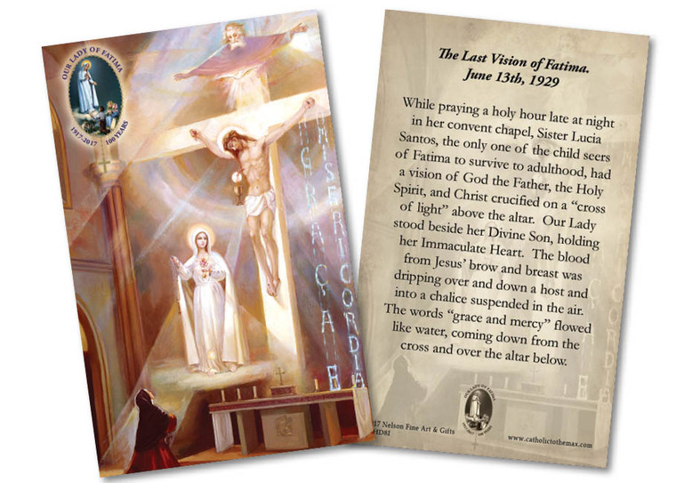 Last Vision of Fatima 100 Year Anniversary Holy Card