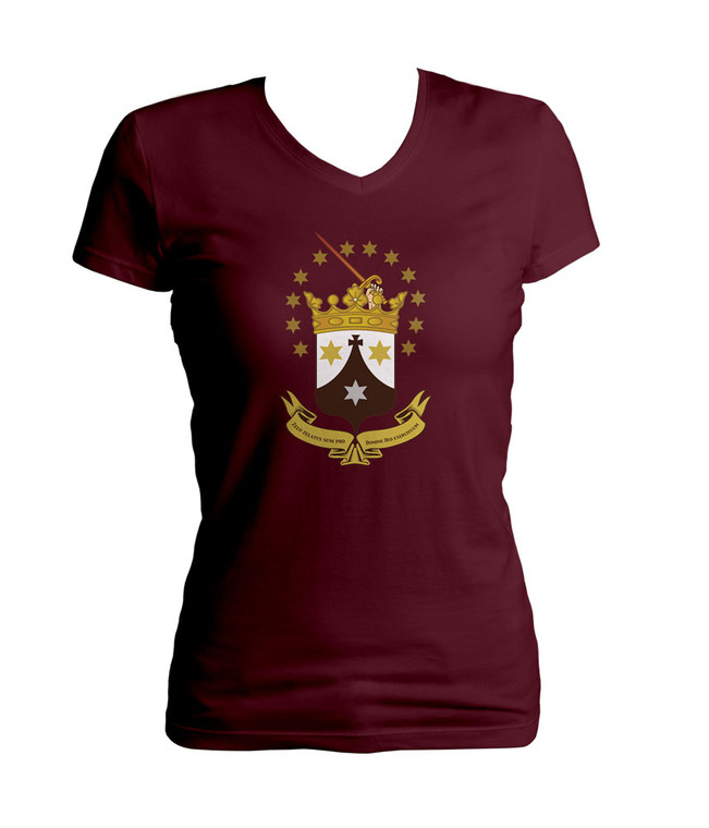 Discalced Carmelite Crest Women's Cut V-Neck T-Shirt