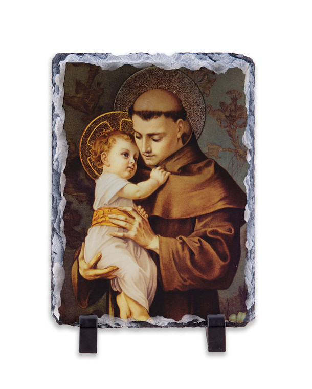 St. Anthony with Jesus Vertical Slate Tile