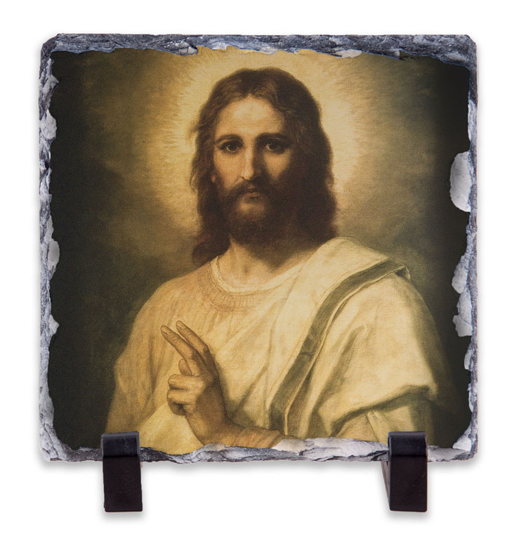 Figure of Christ Square Slate Tile