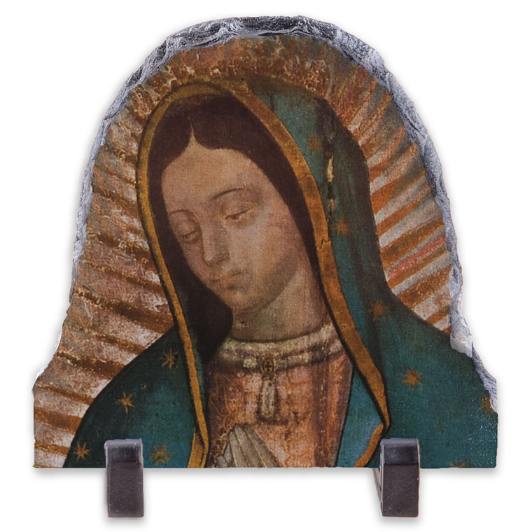 Our Lady of Guadalupe Detail Arched Slate Tile