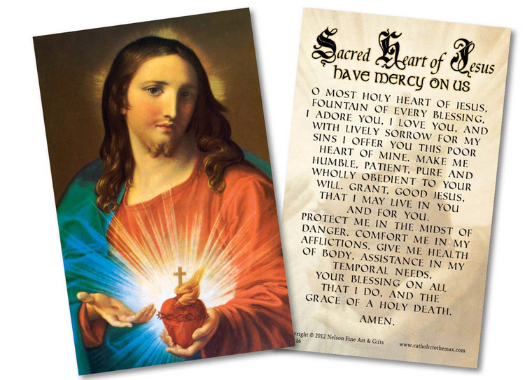Sacred Heart Holding Heart Holy Card Sacred Heart Holding Heart Holy Card