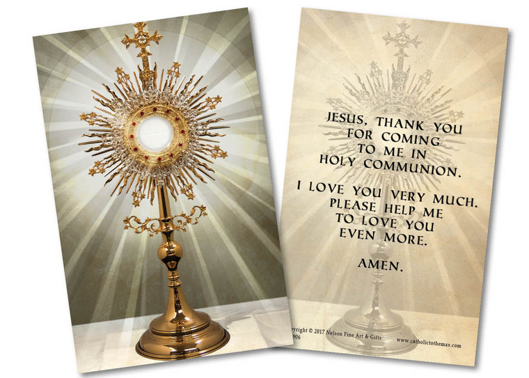 Monstrance First Communion Holy Card Monstrance First Communion Holy Card