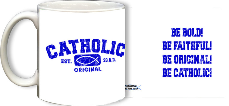 Catholic Original Blue/White Mug