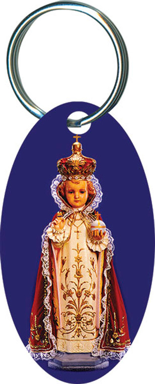 Infant of Prague Oval Keychain