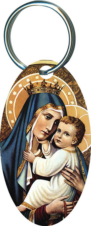 Our Lady of Mt. Carmel Oval Keychain