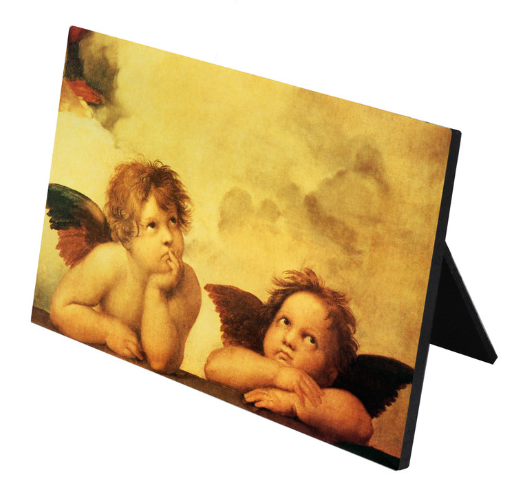 Sistine Madonna Angels Horizontal Desk Plaque