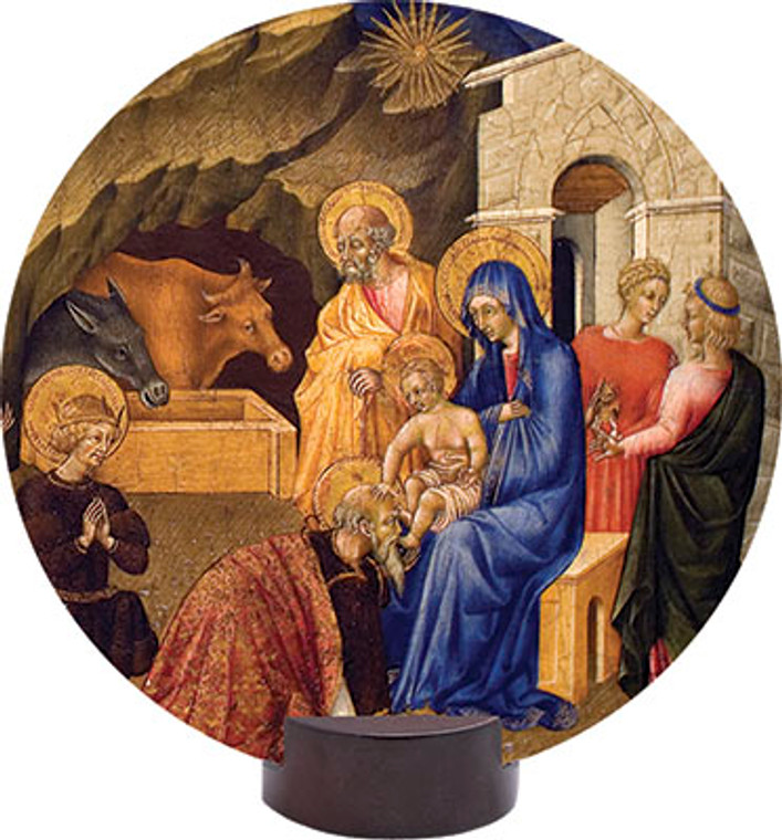 Adoration of the Three Magi Round Desk Plaque