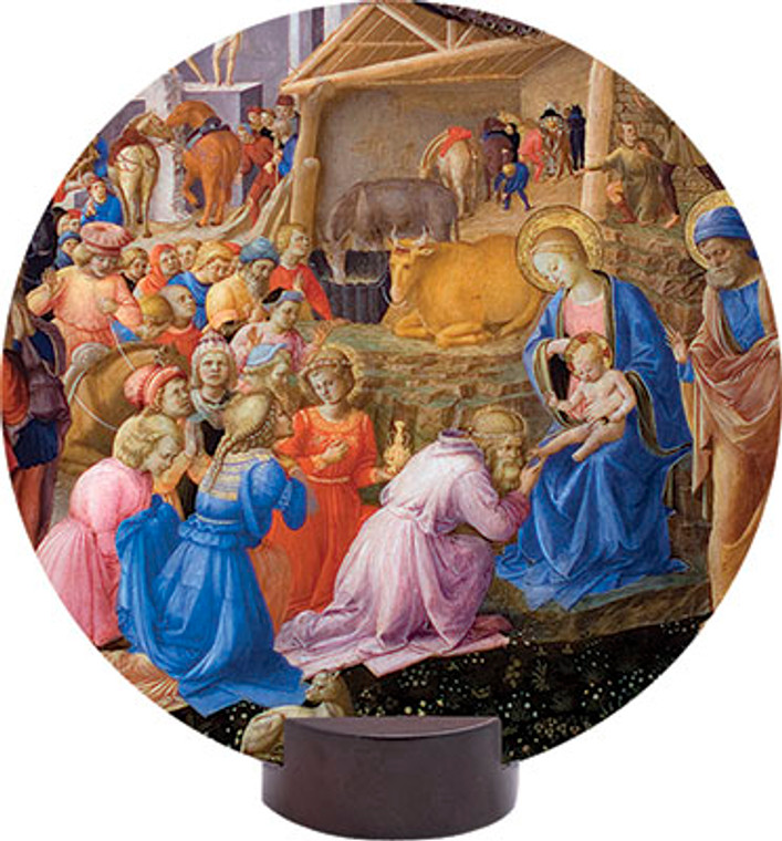 Adoration of the Magi Detail Round Desk Plaque