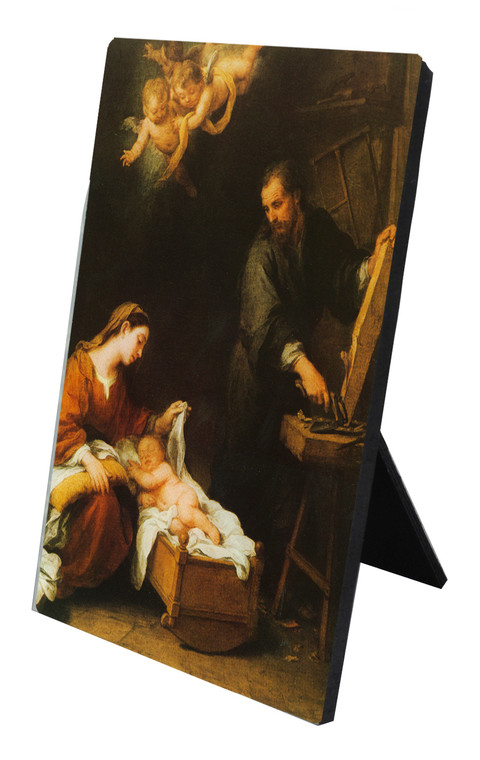 Holy Family by Murillo Vertical Desk Plaque