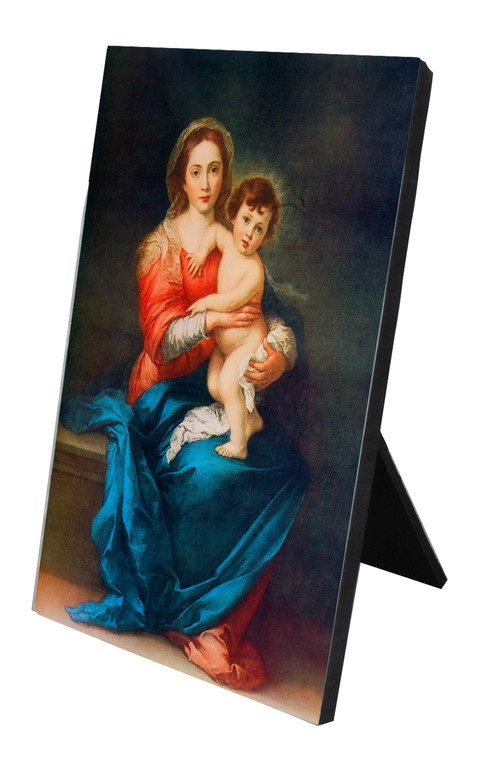 Virgin with Child Vertical Desk Plaque