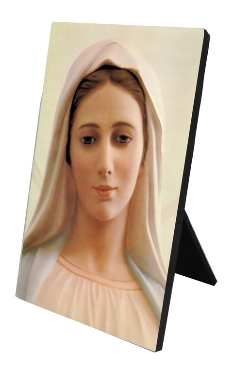 Our Lady of Medjugorje Vertical Desk Plaque