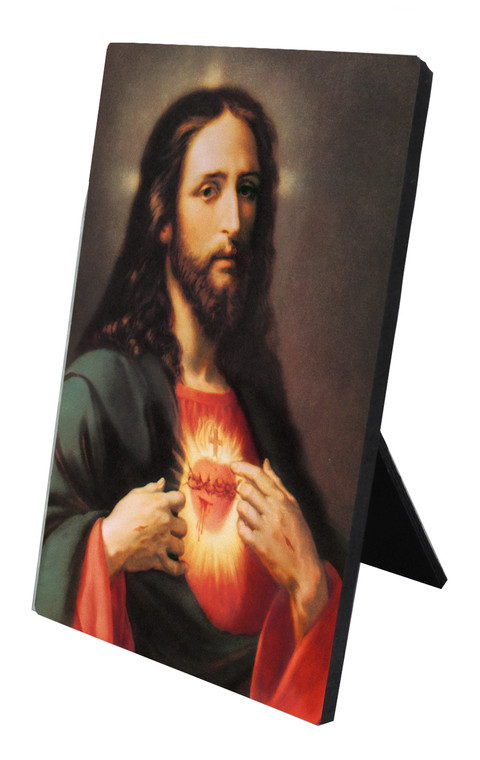 Sacred Heart Vertical Desk Plaque