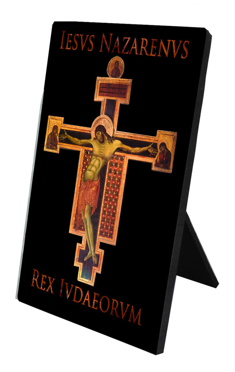 Byzantine Crucifix with I.N.R.I. Vertical Desk Plaque