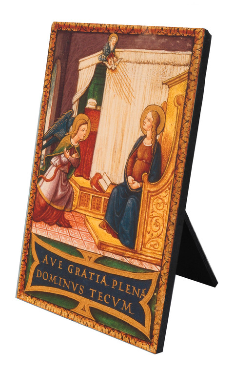 Annunciation Ave Gratia Plena Vertical Desk Plaque