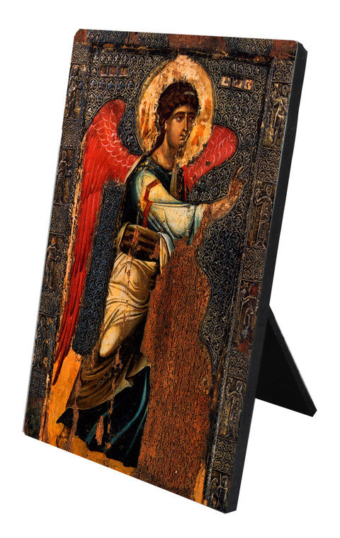 Annunciation Icon (St. Gabriel) Vertical Desk Plaque