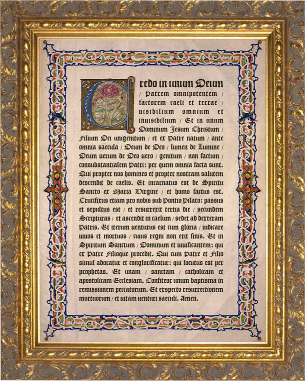 Latin Nicene Creed Gold Framed Art