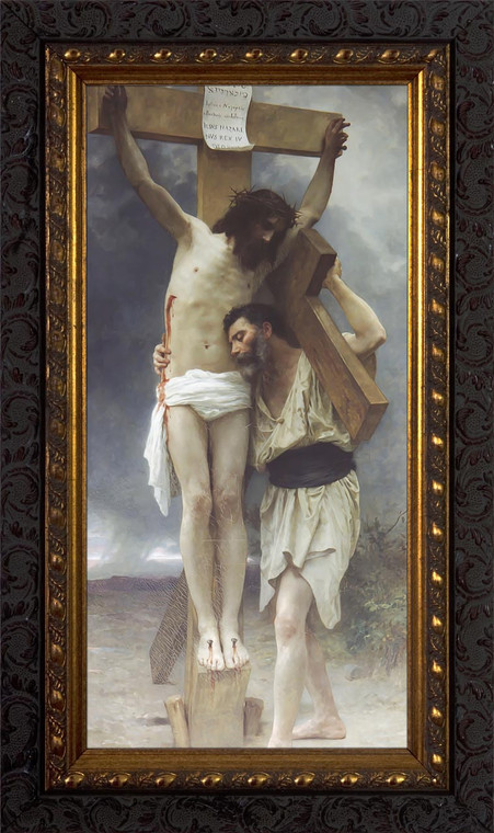 Compassion by William Adolphe Bouguereau - Ornate Dark Framed Art