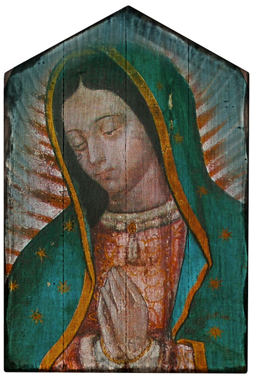 Our Lady of Guadalupe Detail Rustic Wood Plaque