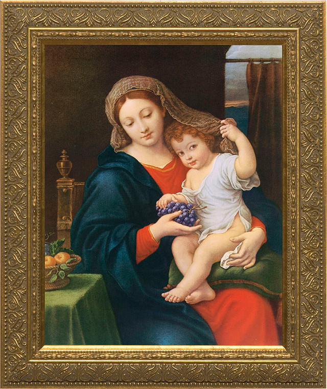 Madonna of the Grapes - Gold Framed Art Madonna of the Grapes - Gold Framed Art