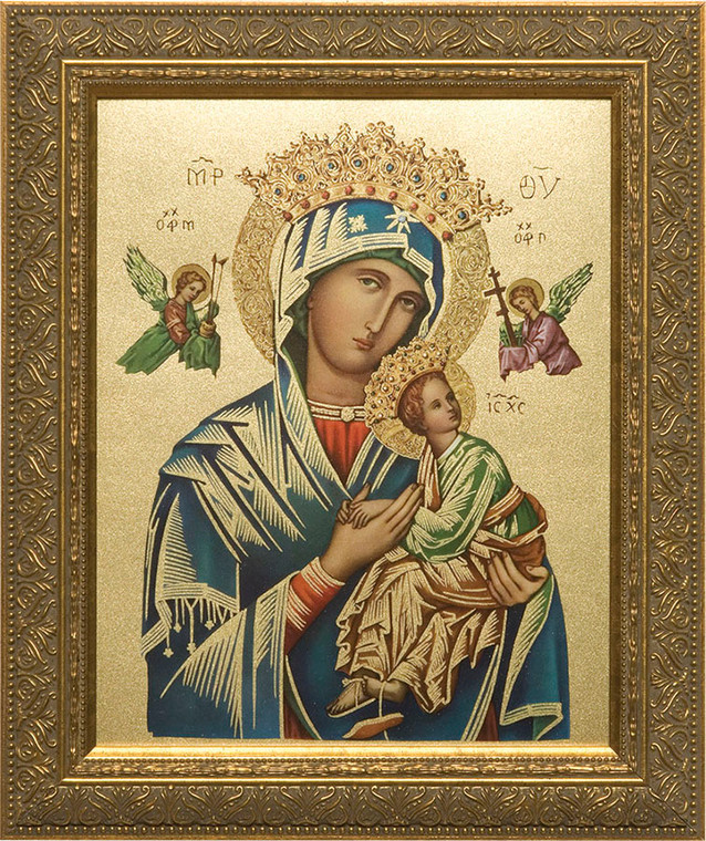 Our Lady of Perpetual Help (Gold) Framed Art