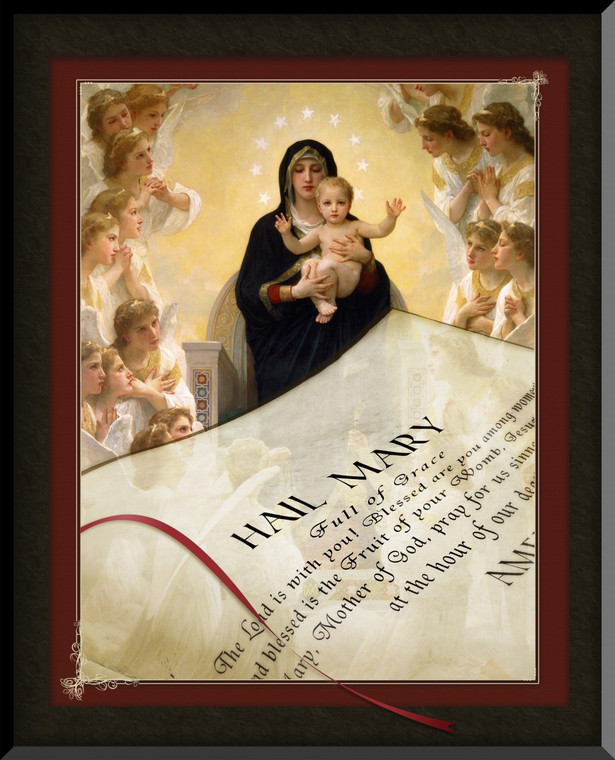 Hail Mary Queen of the Angels Graphic Wall Plaque Hail Mary Queen of the Angels Graphic Wall Plaque