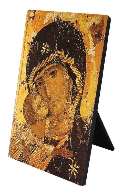 Our Lady of Vladimir Detail Vertical Desk Plaque