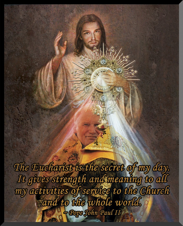 JPII Eucharist/Divine Mercy Graphic Wall Plaque JPII Eucharist/Divine Mercy Graphic Wall Plaque