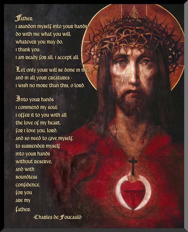 For God So Loved the World Prayer of Abandonment Graphic Wall Plaque