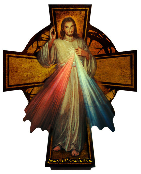Divine Mercy Oversized Wall Plaque Cross - Catholic to the Max