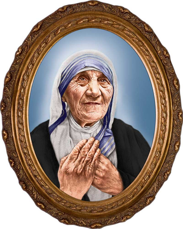 St. Teresa of Calcutta Canonization Portrait - Oval Framed Canvas