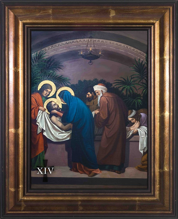 Emmerich Stations of the Cross in Large Bronze Frames (Set of 14)