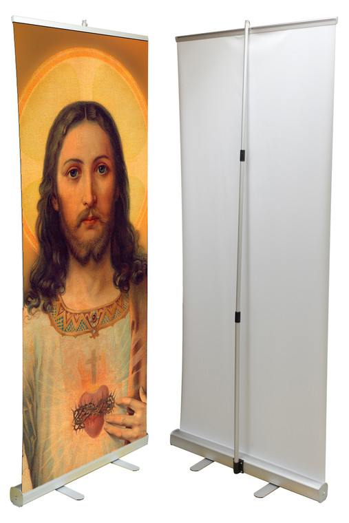 Antique Sacred Heart Banner Stand