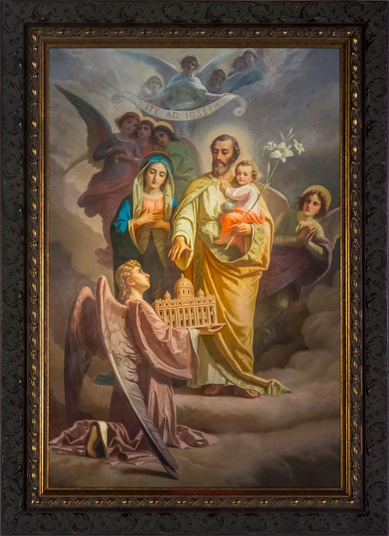 Joseph, Patron of the Church - Ornate Dark Framed Canvas