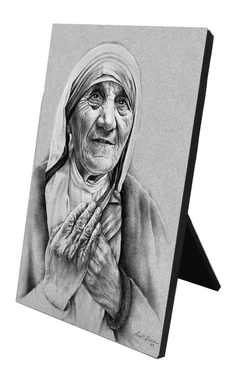 Mother Teresa by Lisa Brown Vertical Desk Plaque