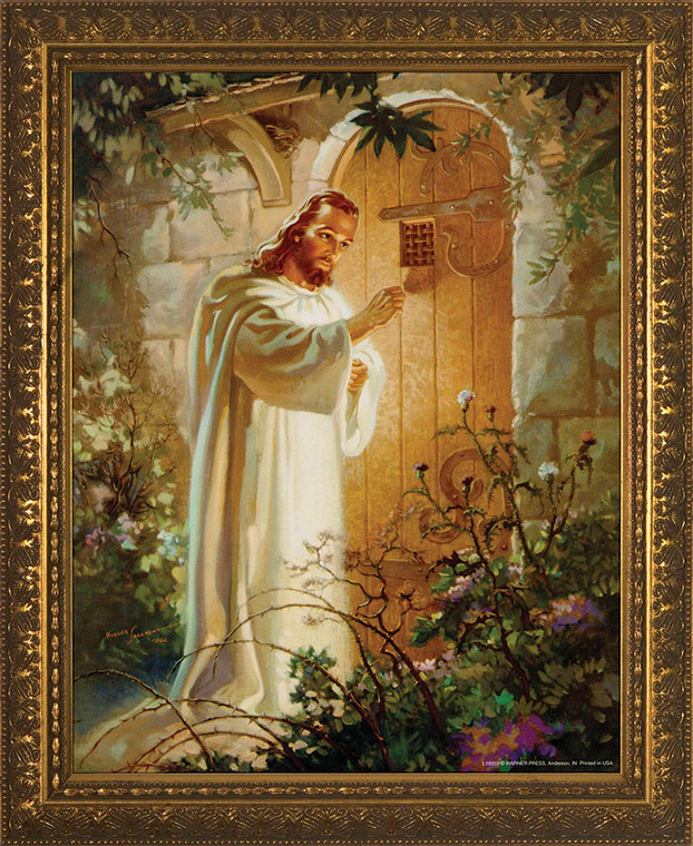 Christ at Heart's Door - Gold Framed Art